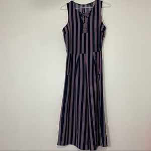 Moa Moa. Ladies Size Small Wide Leg Stripped Jumpsuit